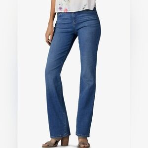 Lee Regular Fit Bootcut Mid Rise Medium Wash Womens Blue Jeans , 12